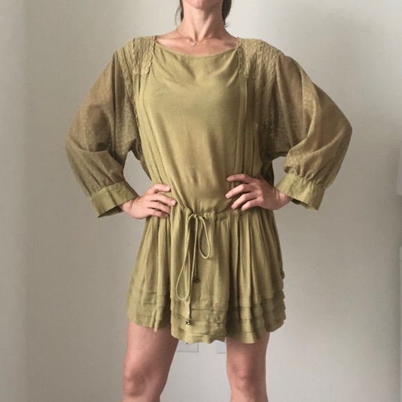 long sleeve sage dress